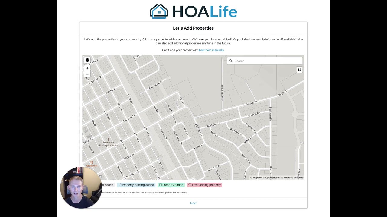 Add Properties to HOALife with Onboarding Map