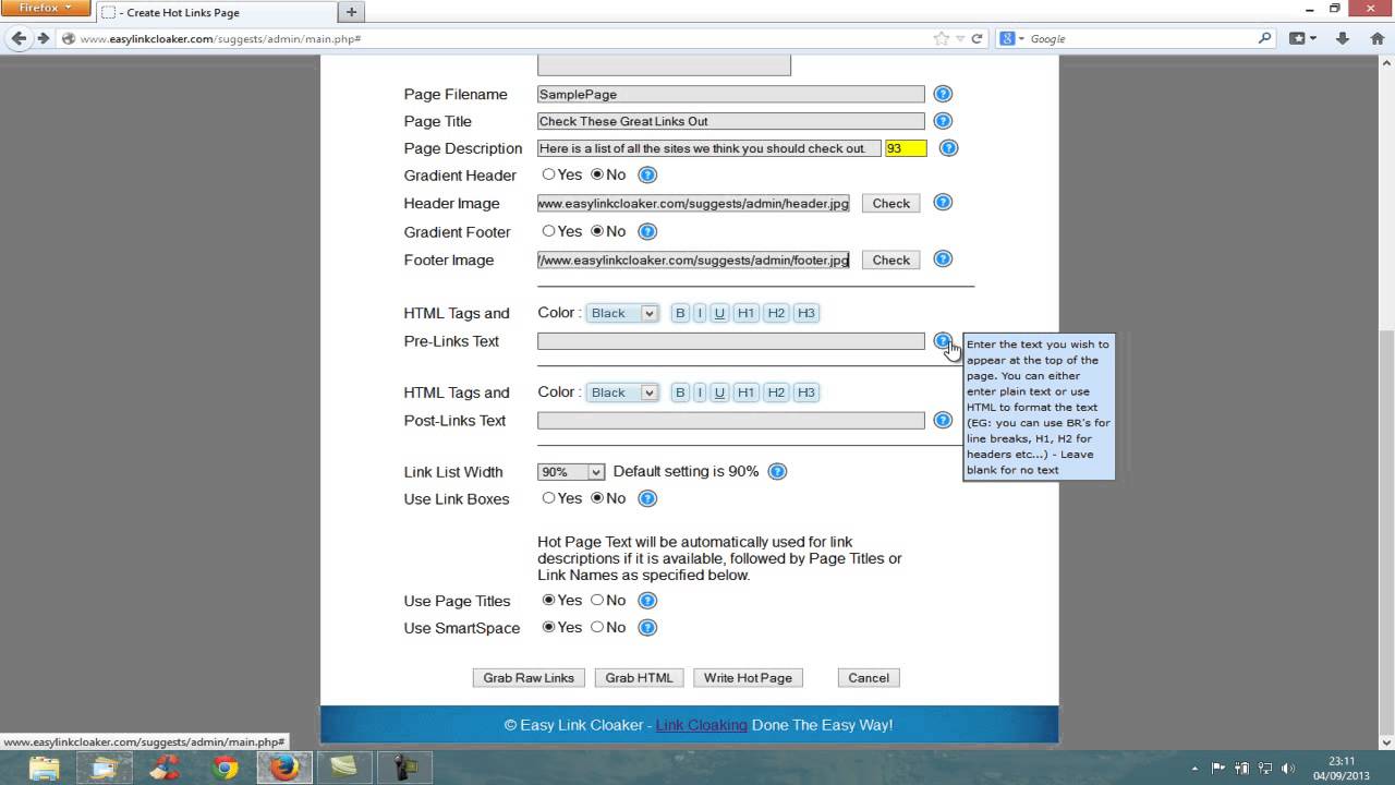 Creating Hotpages With Easy Link Cloaker Software