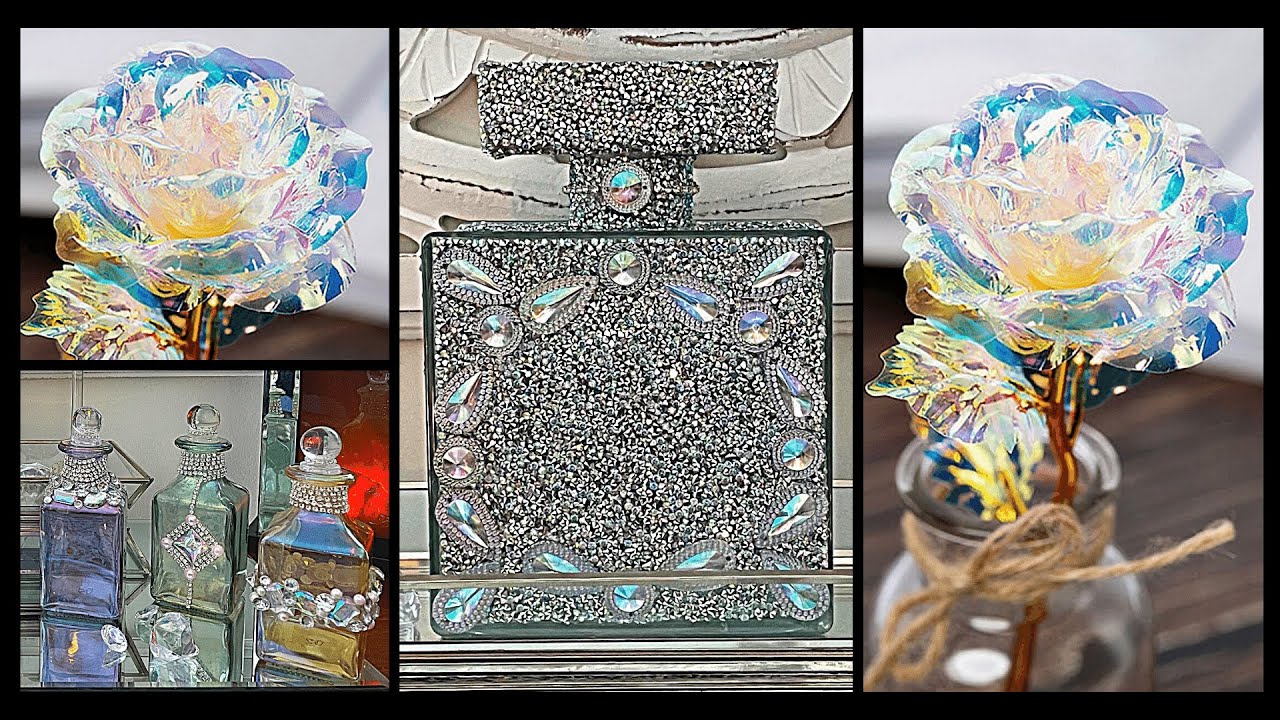 DIY IRIDESCENT | GALAXY ROSE DIY | GLITZY GLAM CHANEL INSPIRED | GLAM HOME DECOR DIY