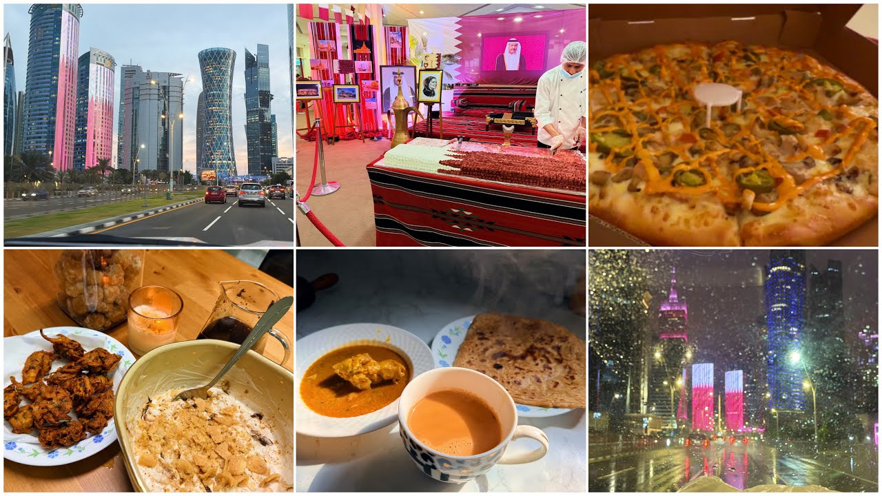 Rainy Day in Qatar 🇶🇦 | Breakfast, Qatar National Day, Street Food & Cozy Snacks | Silent aesthetic 
