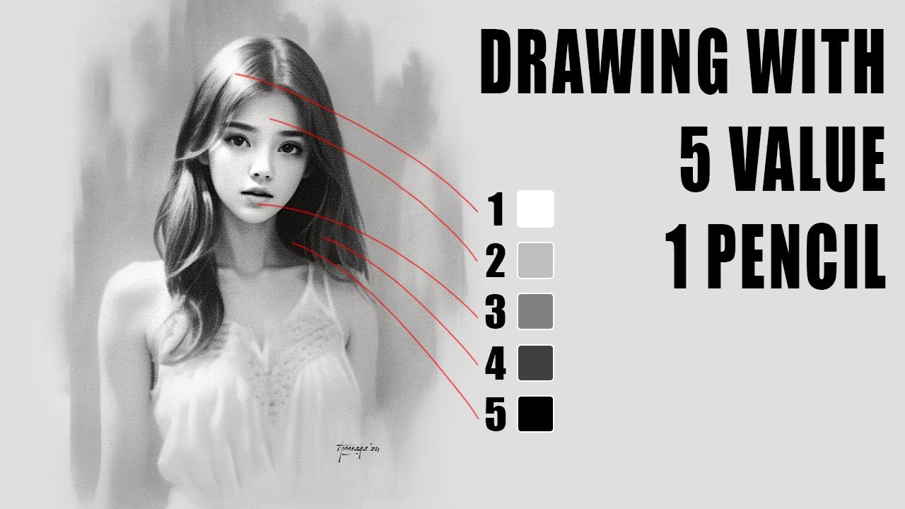 How to draw with 5 Value System for Portrait Drawing