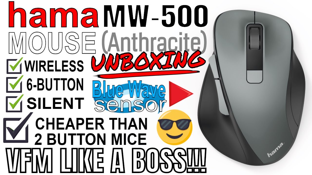 HAMA 6-Button Silent Wireless Mouse MW-500 UNBOXING