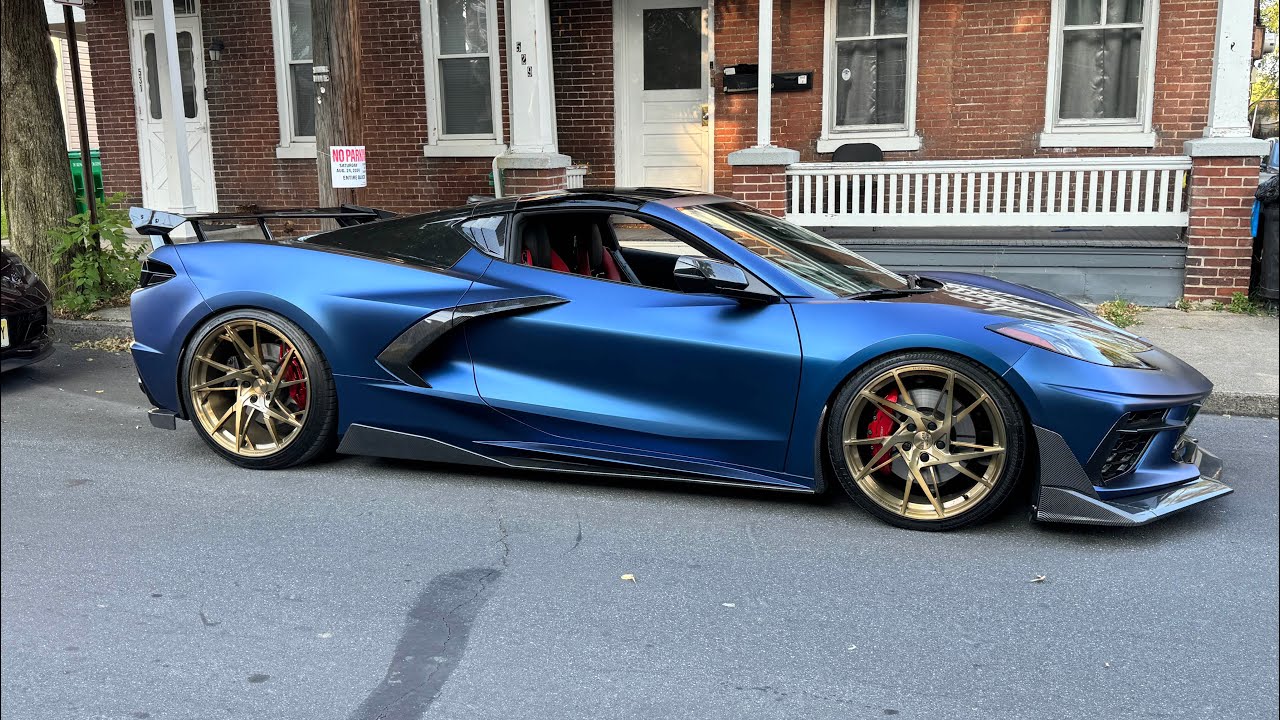 AEROLARRI Wheel display and parade at Corvettes at Carlisle. And Twin Turbo Z06 Corvette sound.