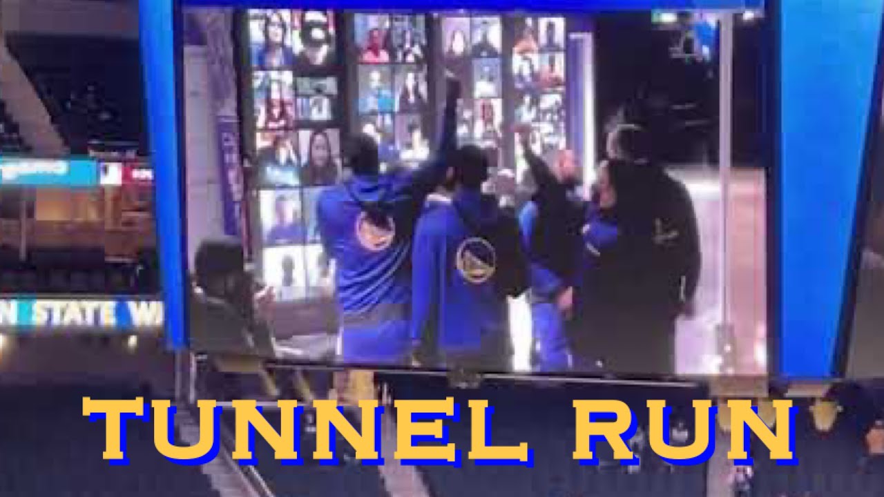 📺 Stephen Curry cha-cha 🕺🏽 after Warriors (34-33) tunnel run, pregame before OKC Thunder at Chase