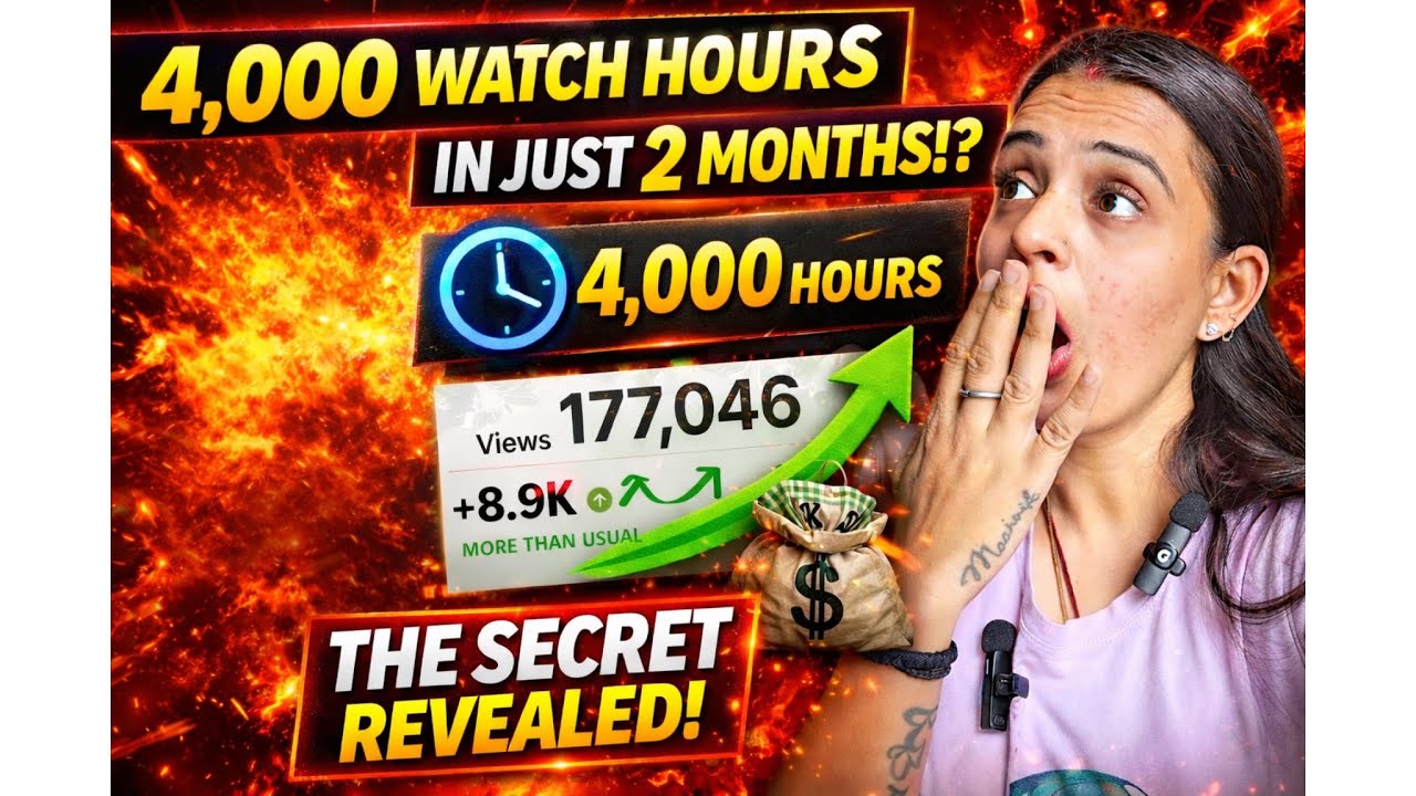 🛑How To Complete 4000 Watch Hrs in Just *2 MONTH❗️😱| Completed with just 1 Video✅