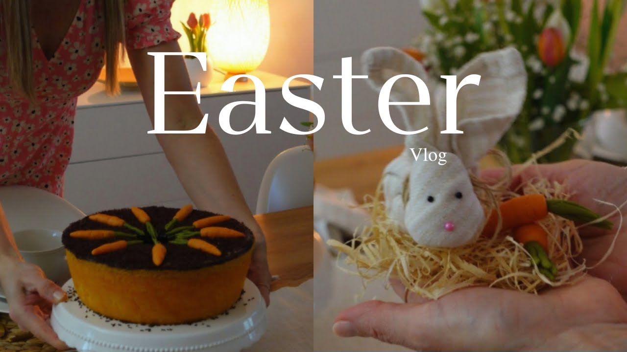 Easter vlog🐰Part 2 / Carrot Cake Recipe🥕/ DIY & Simple Easter Table ideas.