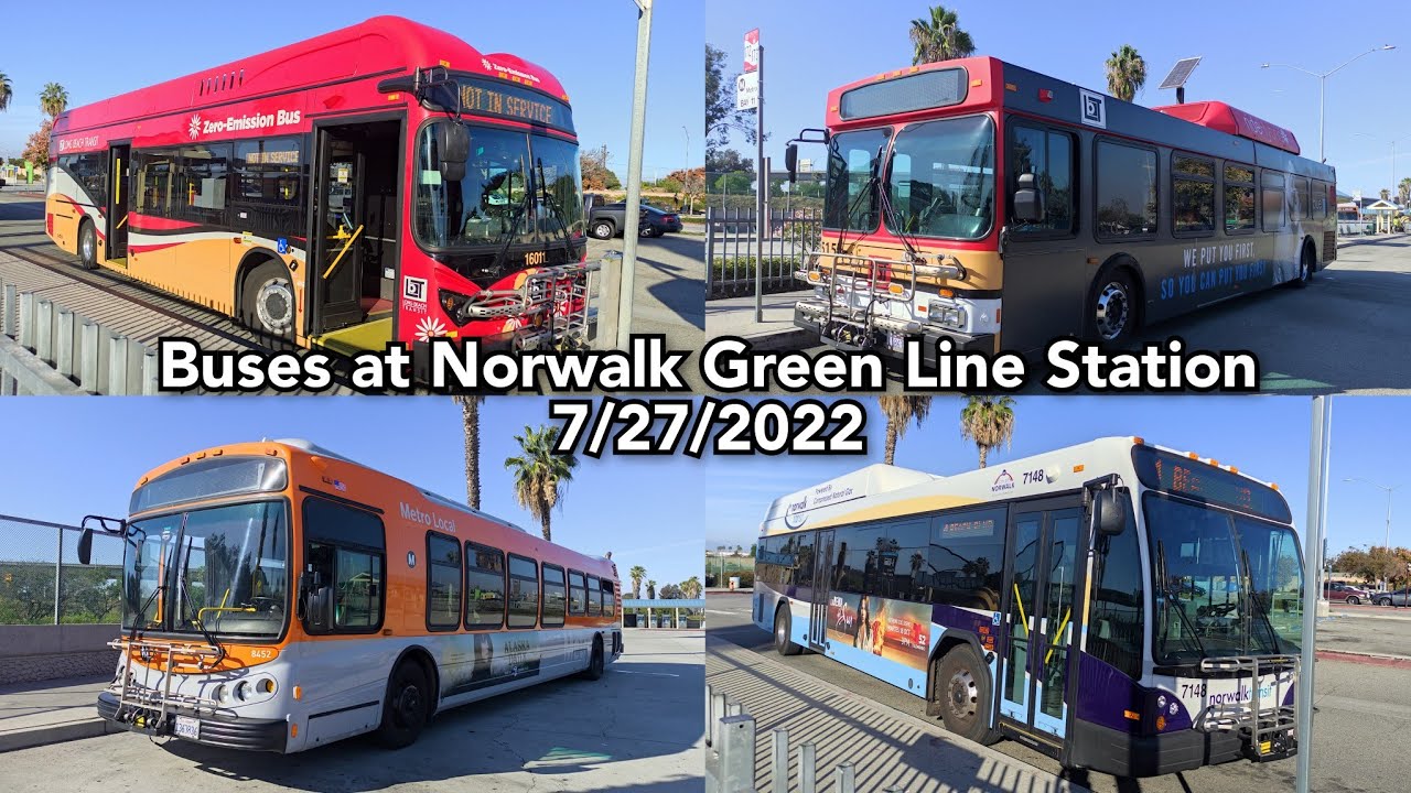 Buses at Norwalk Green Line Station - 7/27/2022