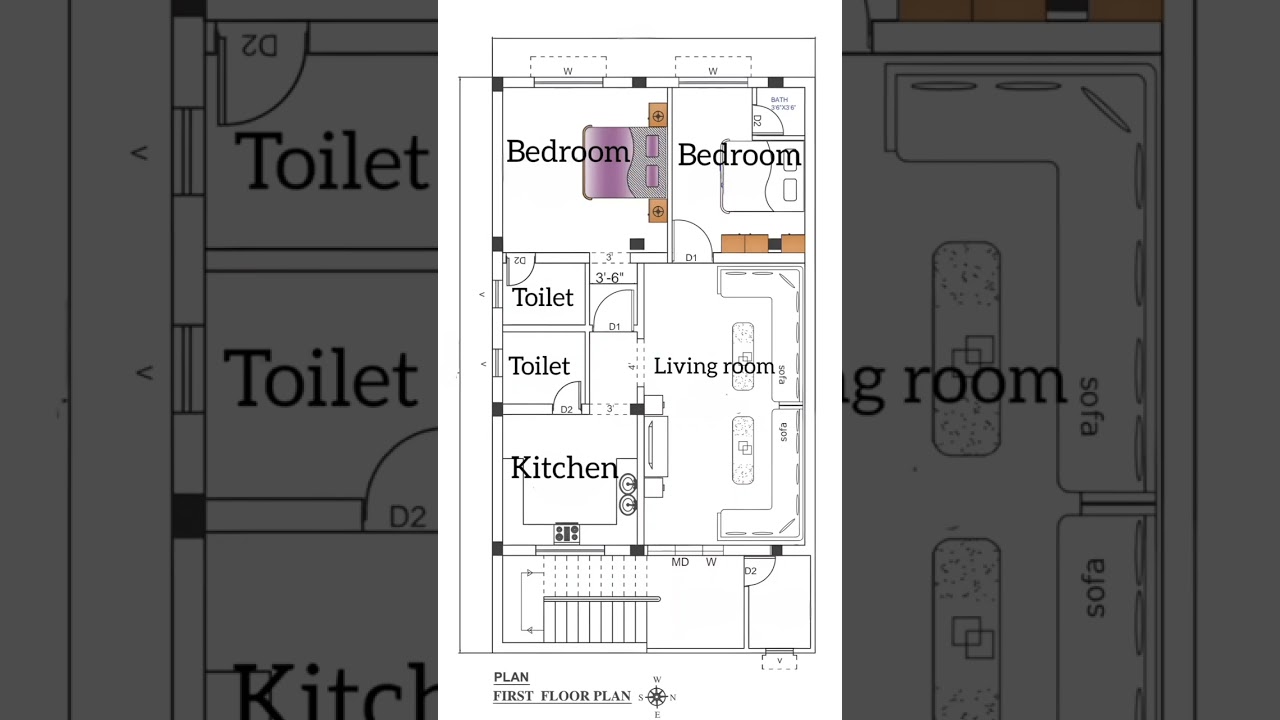 30x35 house plans |  2bhk home plan |  east facing house plan #housedesign #houseplans