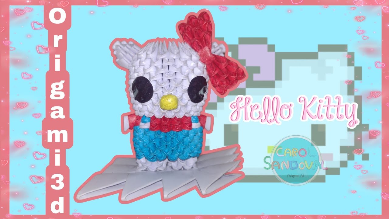 Cómo hacer a Hello Kitty en Origami 3D🎀-Nivel 🔥| Carol Sandoval #hellokitty