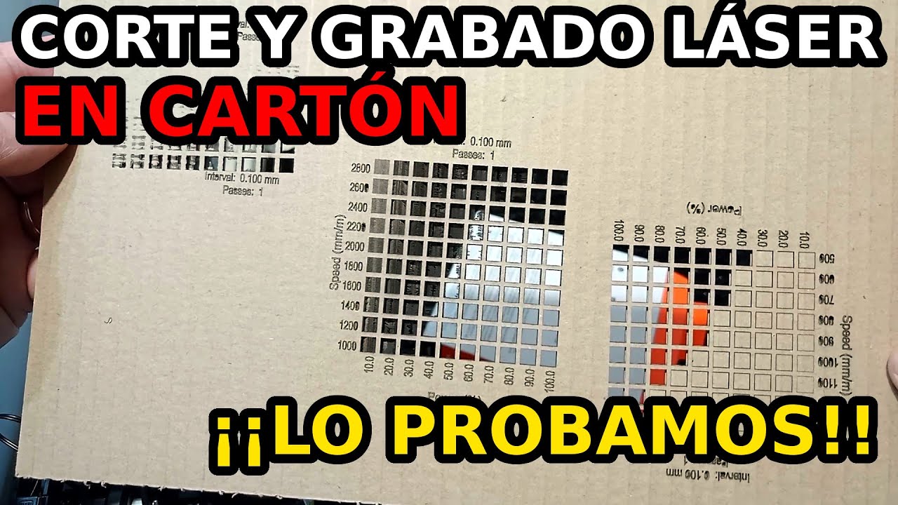 Pruebas de Parámetros de Grabado y Corte Láser en Cartón de 3mm. LigthBurn. Lo Probamos. 422