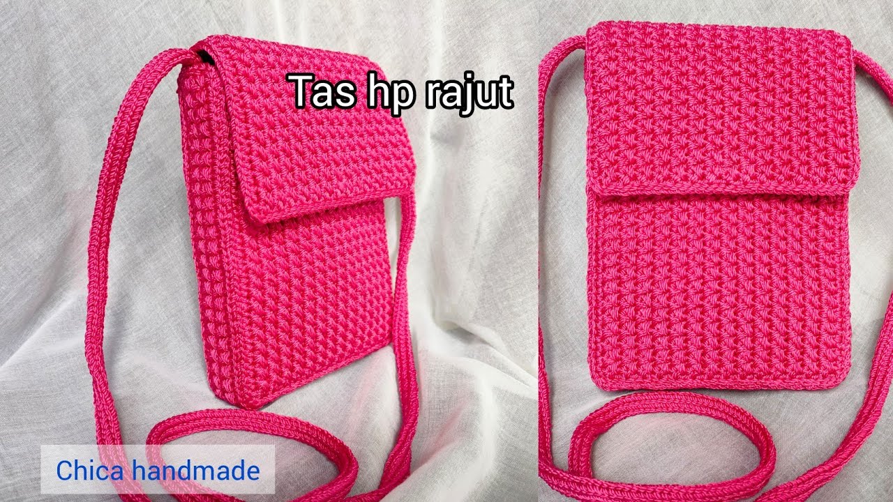 Crochet tutorial | cara mudah membuat tas rajut hp, cocok untuk pemula