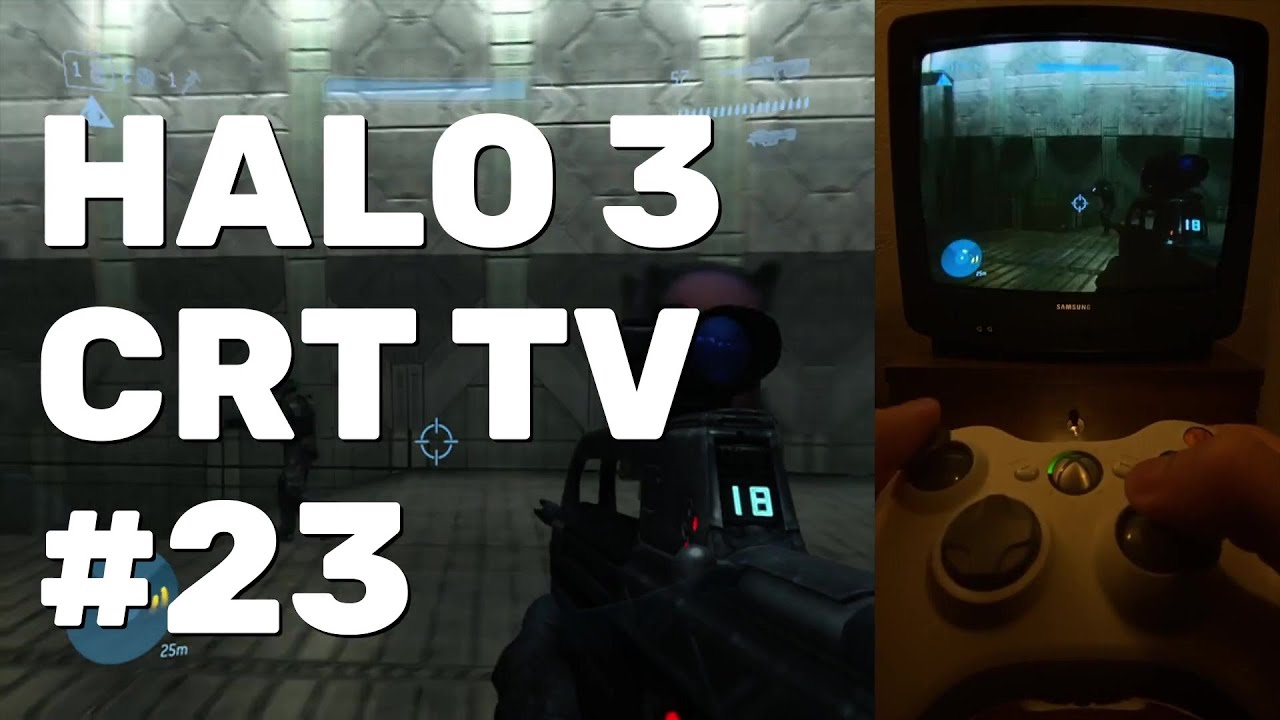 Halo 3 Walkthrough Part 23 (Xbox 360 CRT TV)