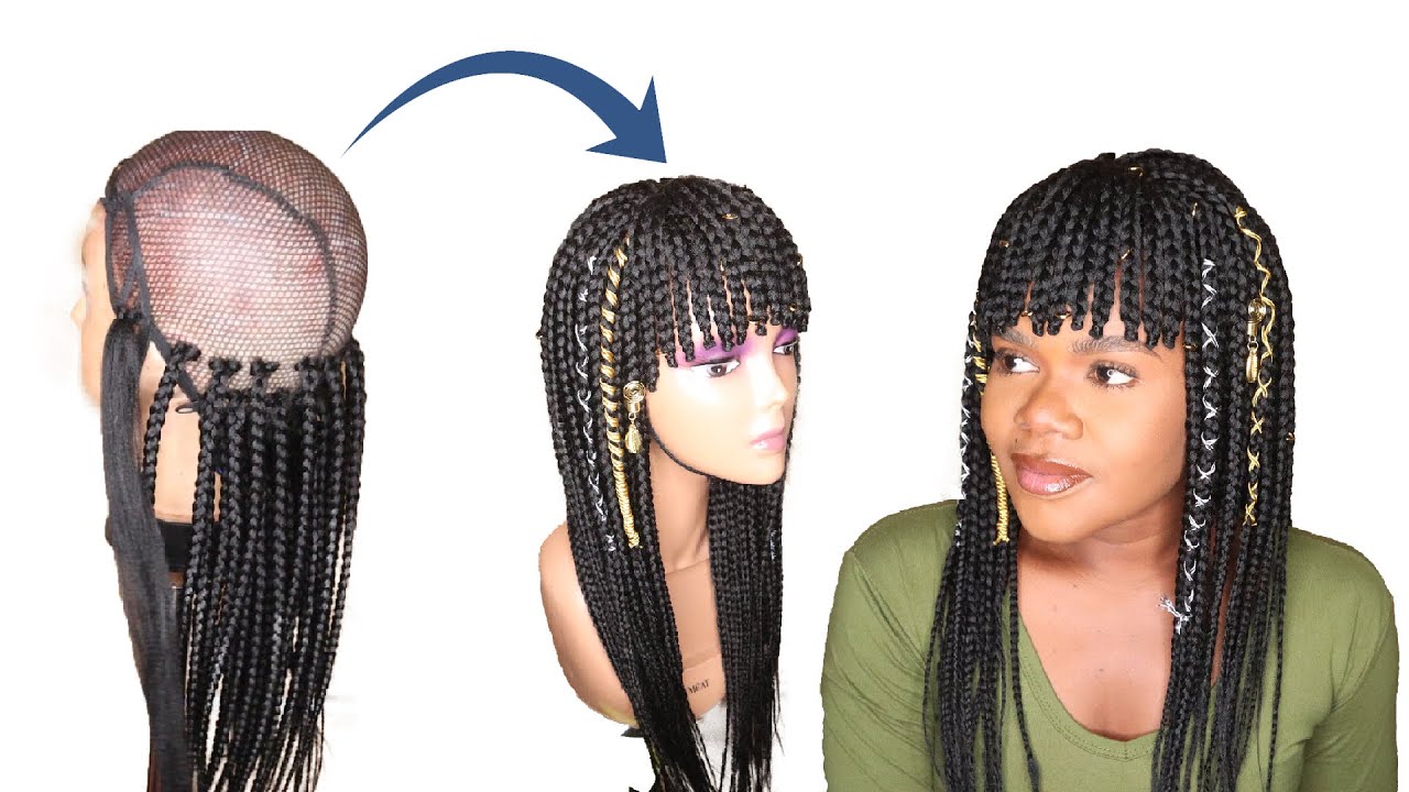 DIY BRAIDED WIG USING EXPRESSION BRAID EXTENSION -HOW TO MAKE A BRAIDED WIG - NO CLOSURE WIG