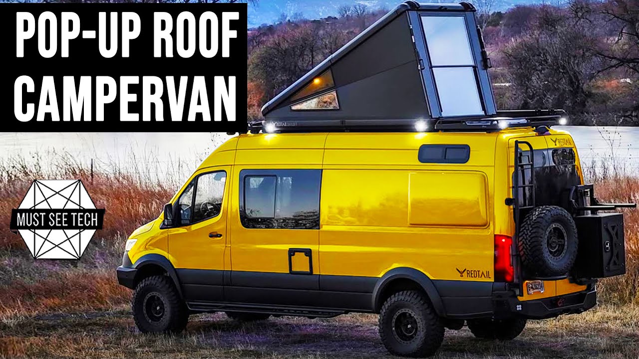 Новый кемпервэн с подъемной крышей: обзор Redtail Skyloft Rooftop RV 2024 года