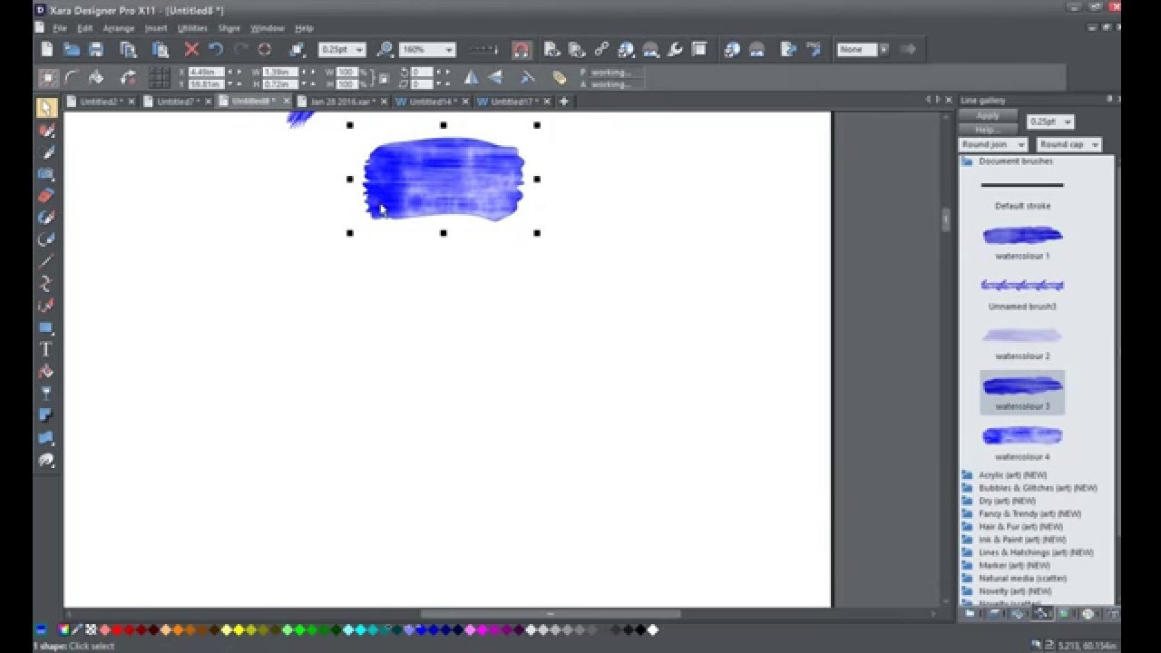 create watercolour brushes in Xara