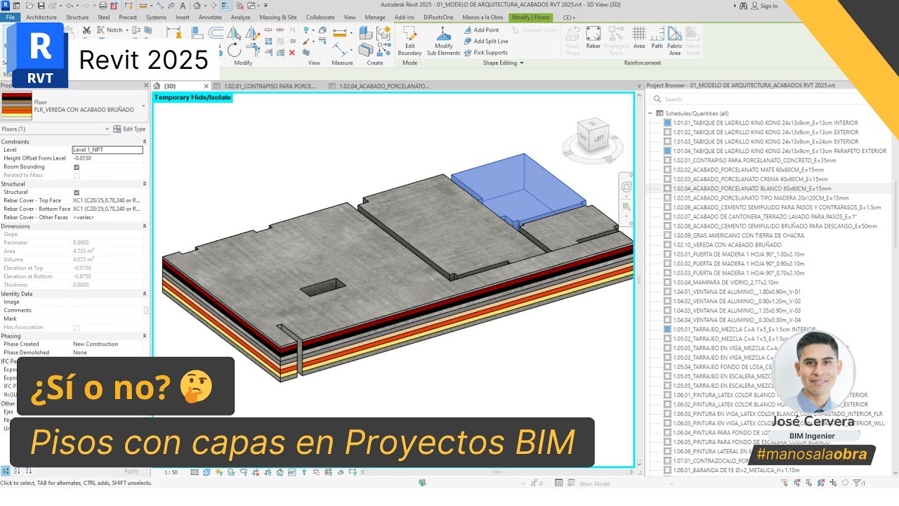 ACABADOS DE PISOS CON CAPAS EN PROYECTOS BIM - REVIT 🤔