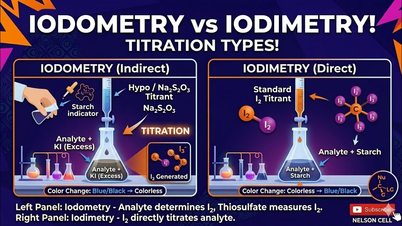 Iodometry and iodimetry|What is the difference between iodimetry and iodometry