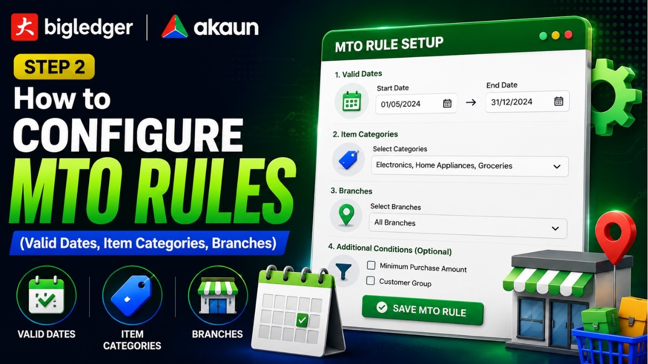 How to configure MTO rules (valid dates, item categories, branches)? Pos Module | Bigledger