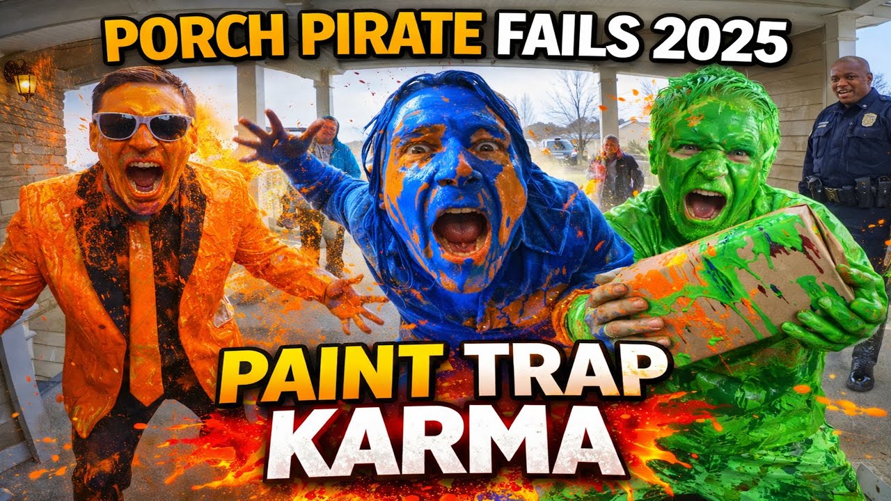 Porch Pirate Fails 2025 💥 Paint Trap Instant Karma Compilation