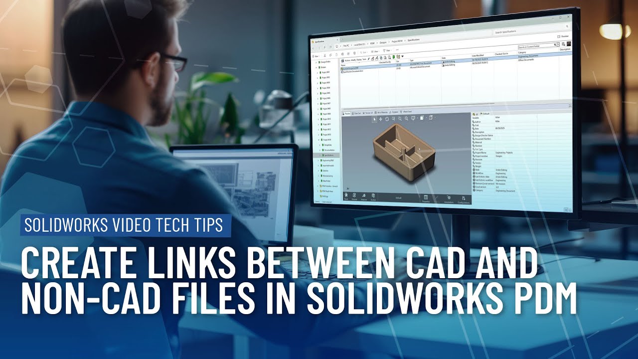Создание связей между файлами САПР и другими файлами в SOLIDWORKS PDM