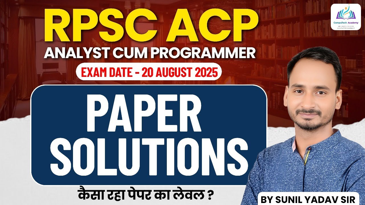 RPSC ACP(Analyst cum programmer ) Paper Solution 2025 | Computer Network | DBMS Important Questions