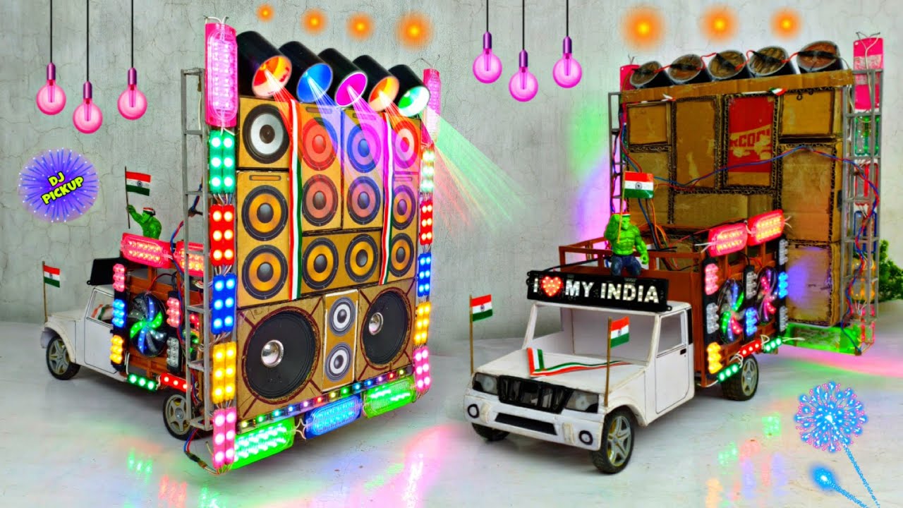 26 January Special Mini Dj Setup Loading At-home | how to make make cardboard Dj truck | dj wala, dj
