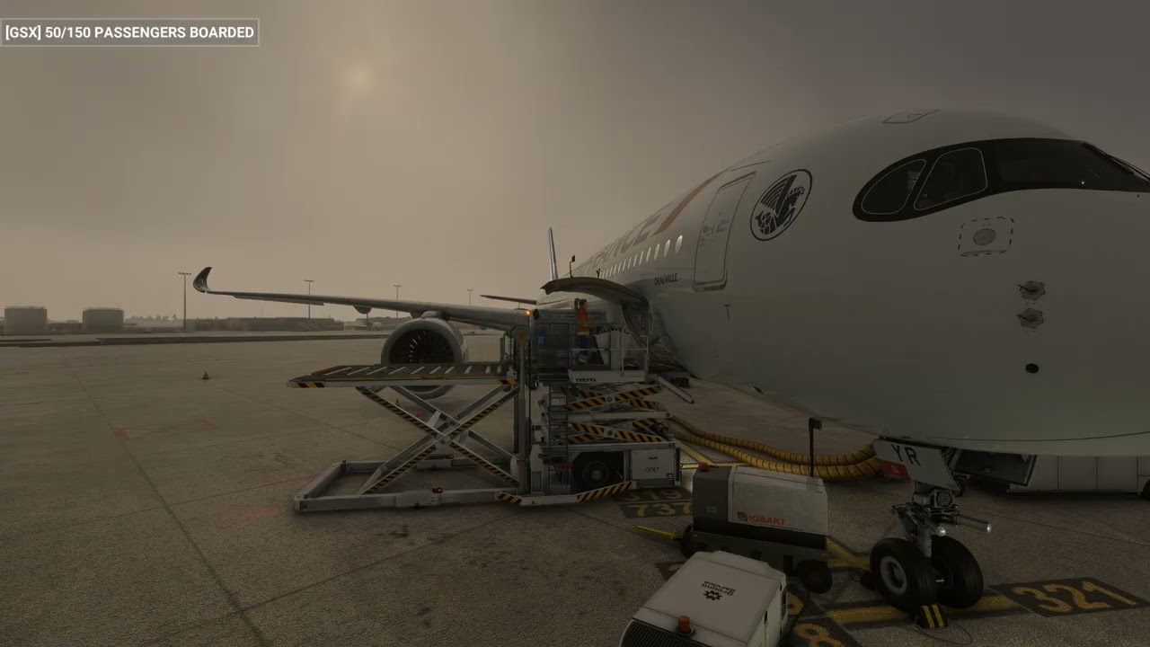 A350 AIRFRANCE avec météo réelle et trafic entre Paris Orly et Ajaccio LFPO LFKJ GSX PRO