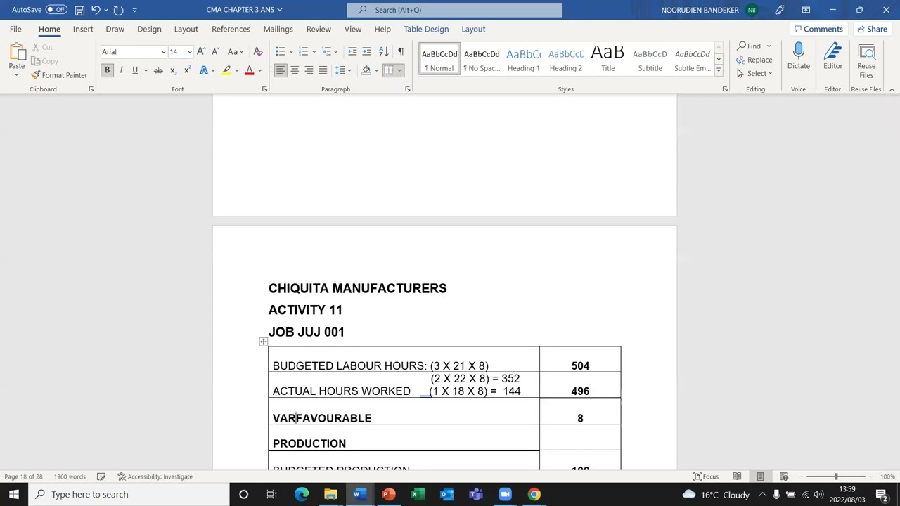 Module 3 : Labour & production report