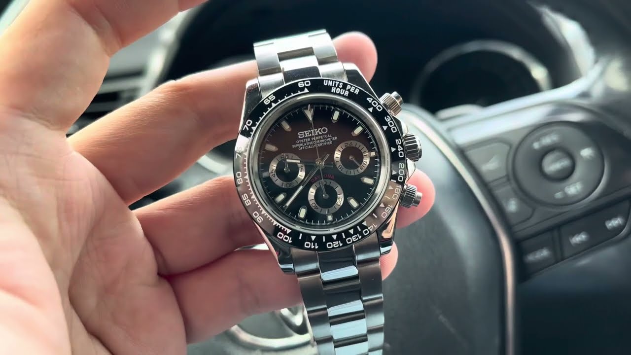 Sold!!! Out for delivery! Seiko mod- black Daytona mod  [SOLD OUT]