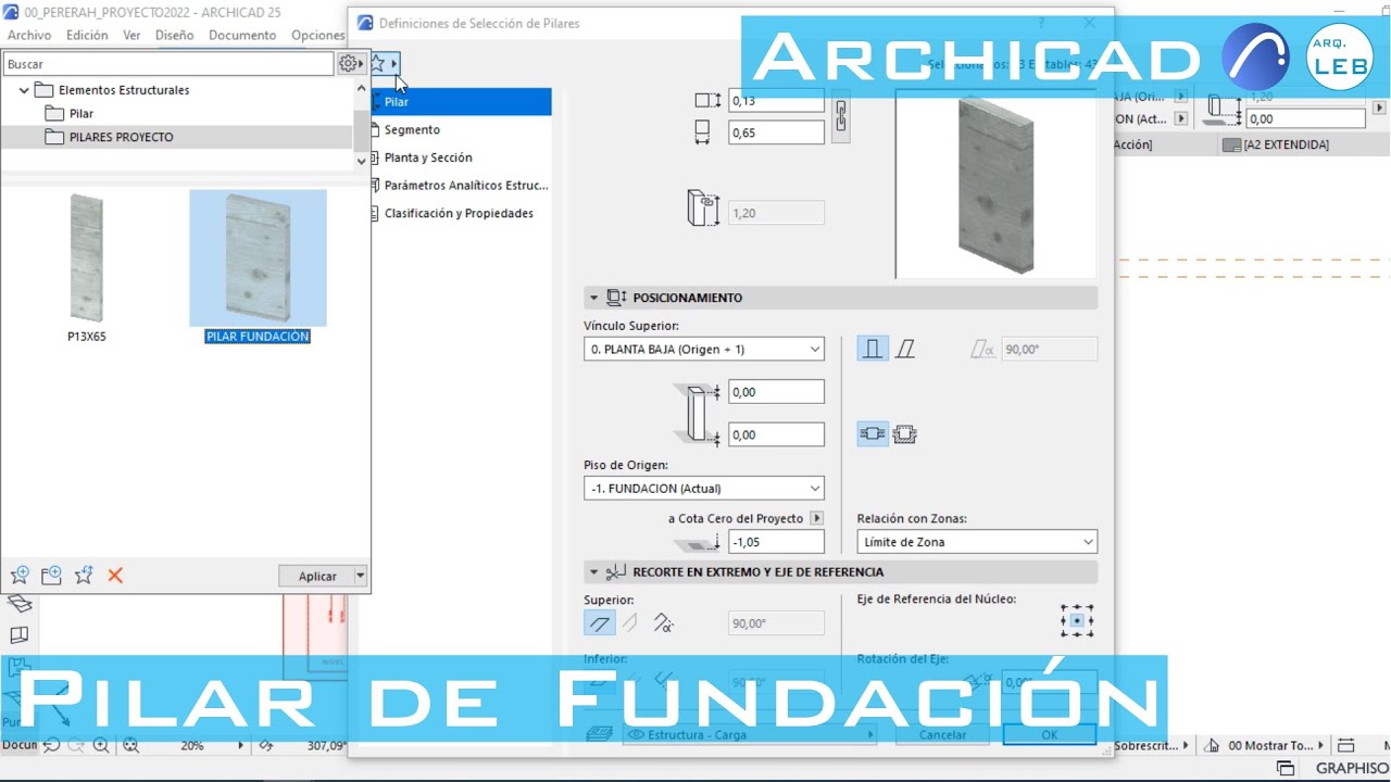 Pilares de Fundación - Archicad