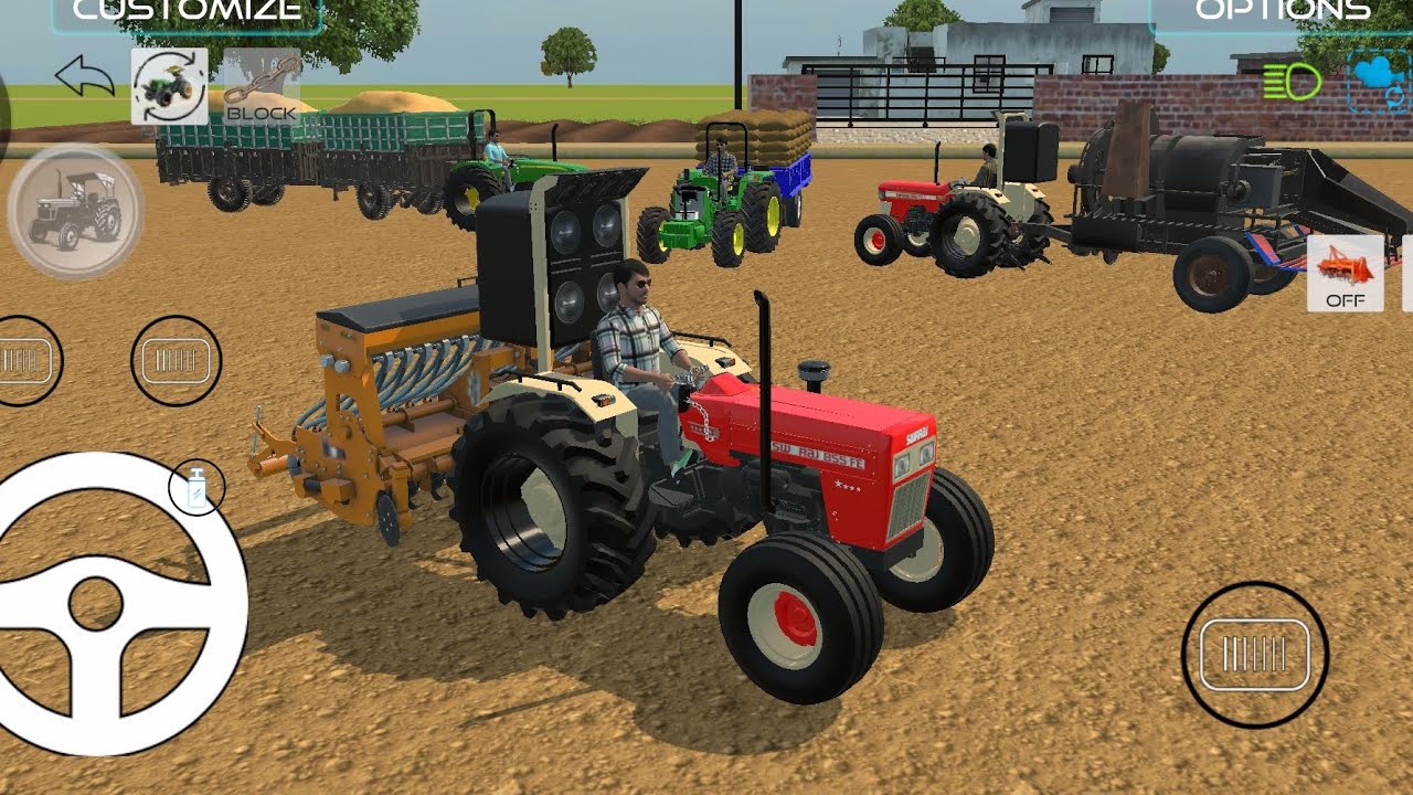 Farming Tractor🌾🌿|Realistic Tractor|Swaraj with Seeder|JohnDheere with dualtrolley|Threser #tractor 