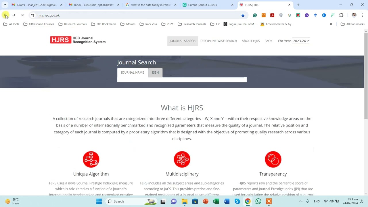 Cureus Journal on HJRS on 24th of July 2024