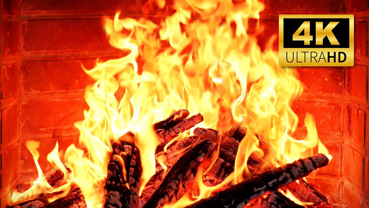🔥 Cozy Fireplace 4K (12 HOURS). Fireplace with Crackling Fire Sounds. Fireplace Ambience