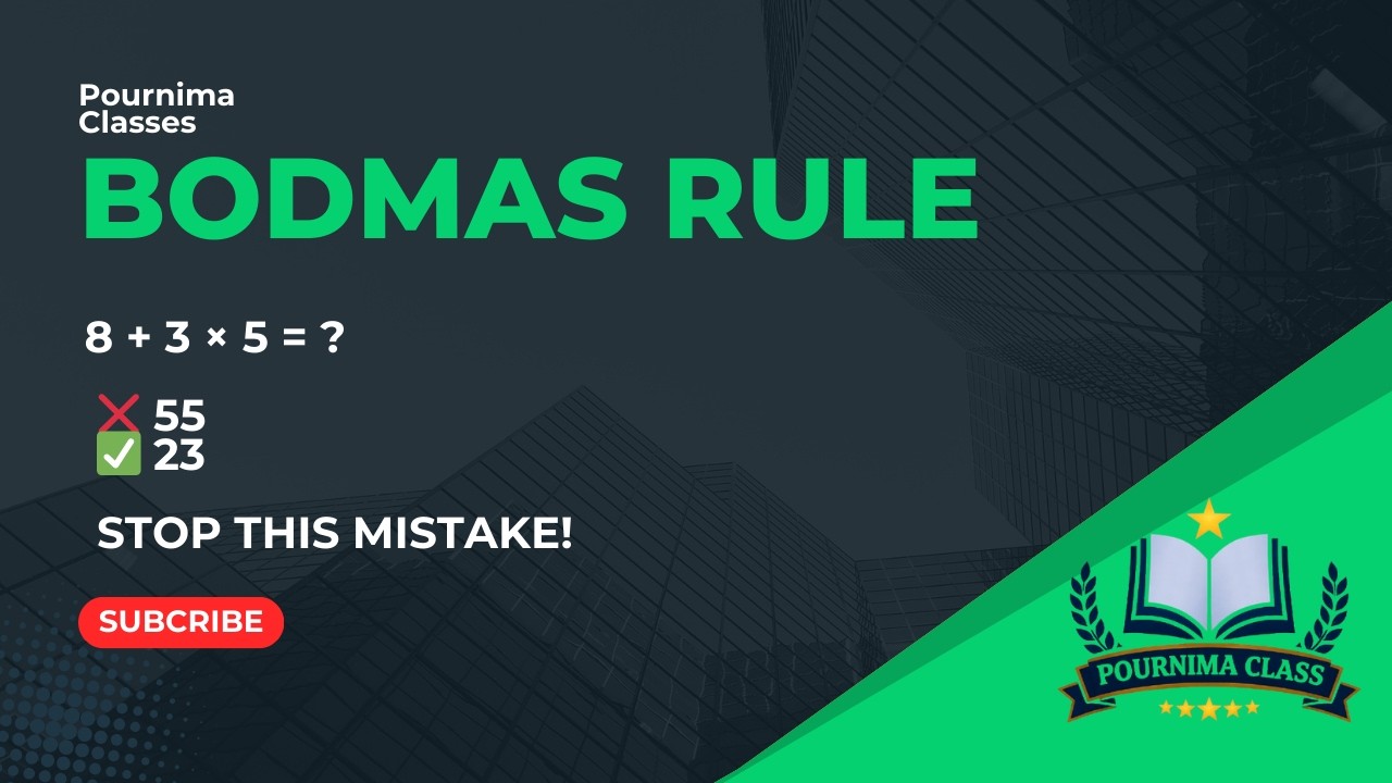 BODMAS Rule Explained with Example | Solve Maths Problems Correctly | Pournima Classes