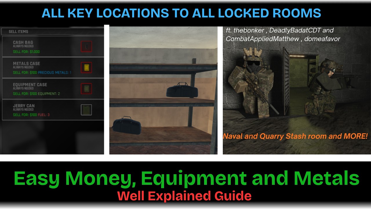 How To Find All Keys To Locked / Stash Rooms in ROBLOX BRM5
