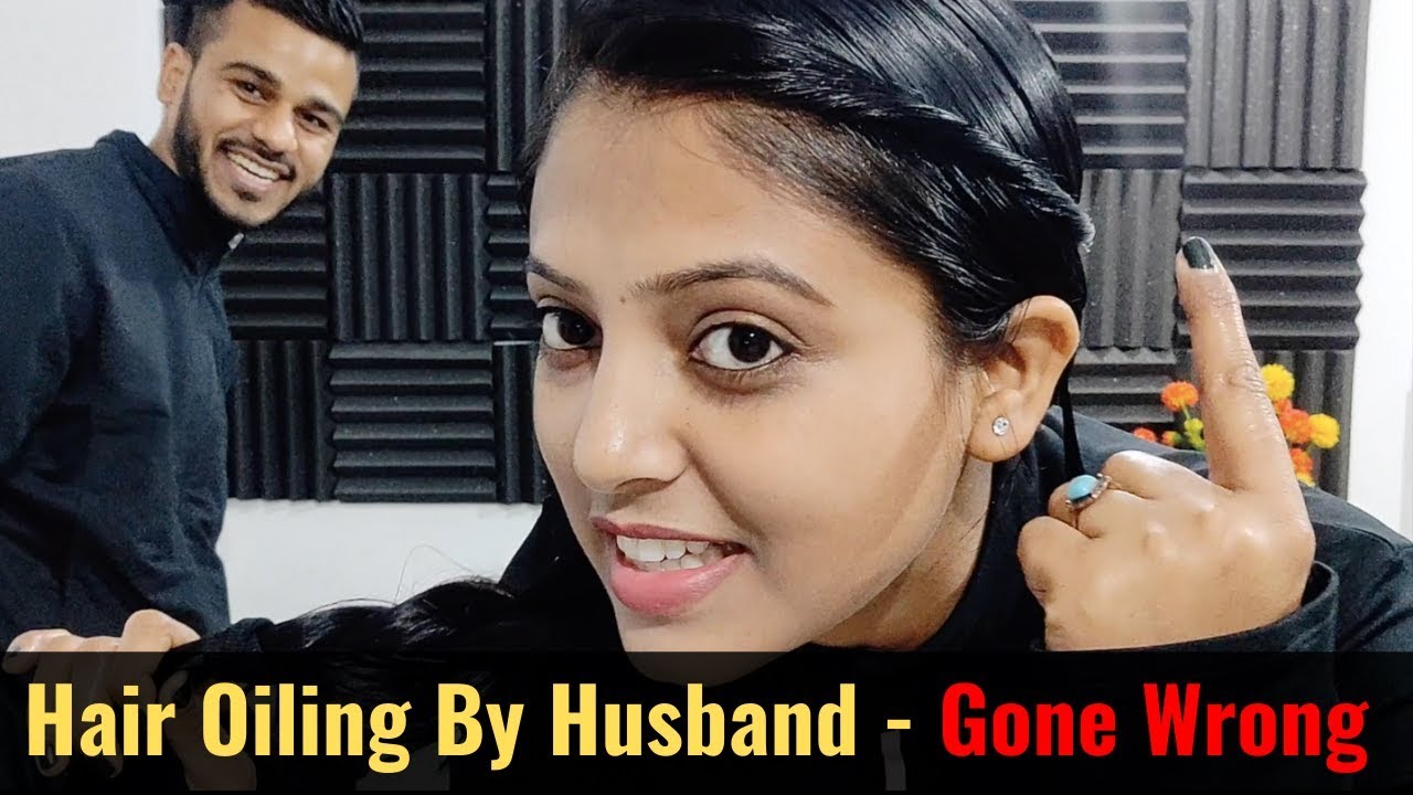 Hair Oiling, Combing, Braiding by Husband - 😱 Gone Wrong 😱
