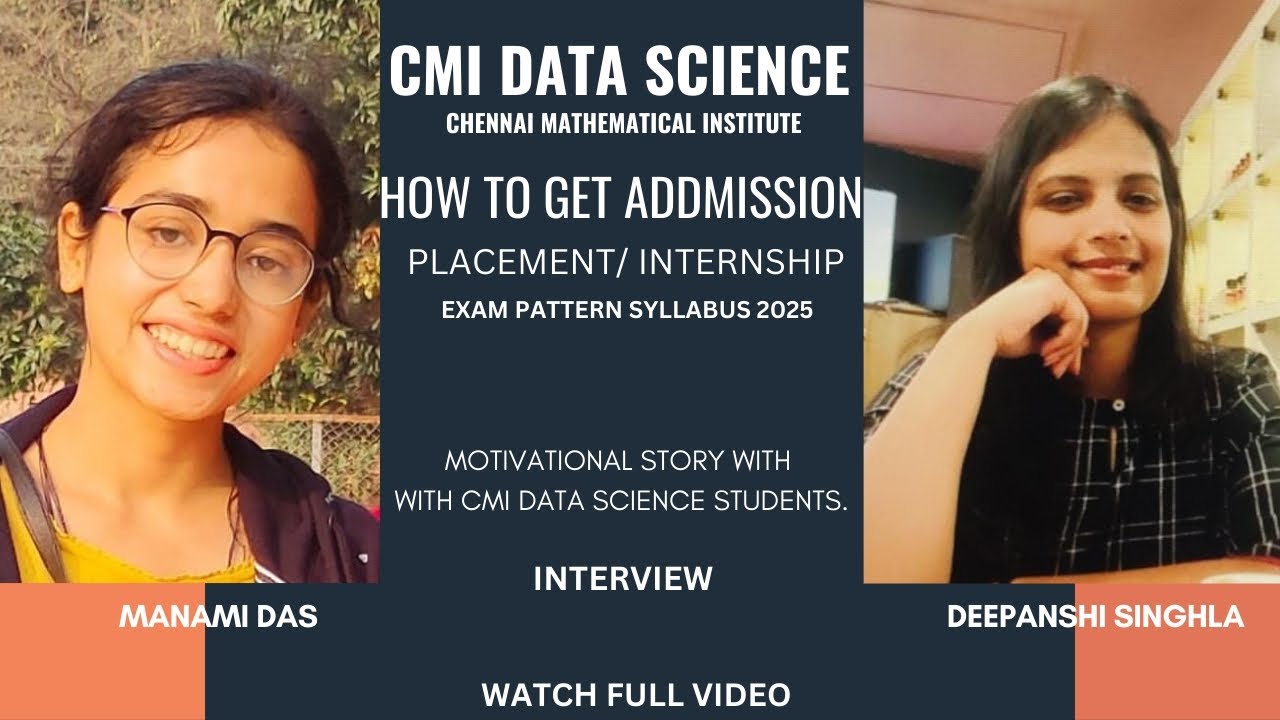 CMI Data Science Complete Road Map 2025 || How To Prepare For CMI Data Science || Fees || Placement