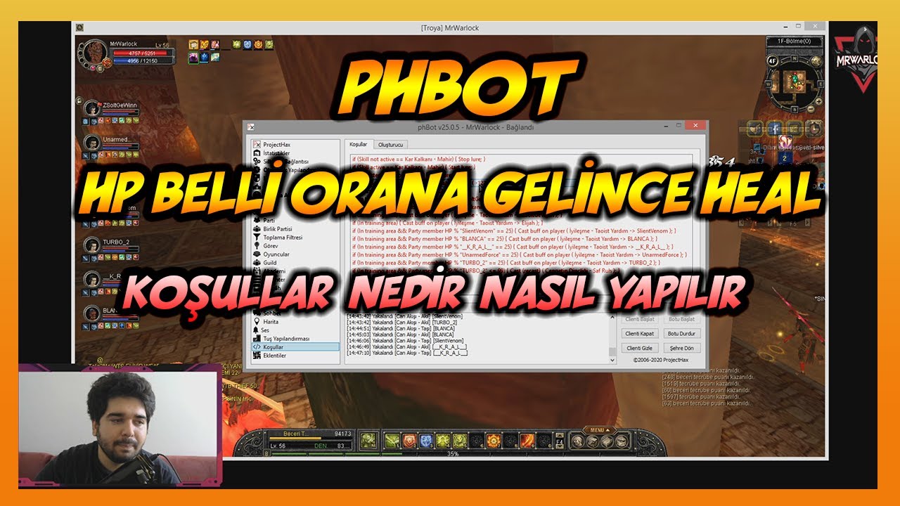 PHBOT PARTİ ÜYENİZİN CANINA GÖRE HEAL KULLANIMI [ KOŞULLAR ] | Silkroad Online Türkiye