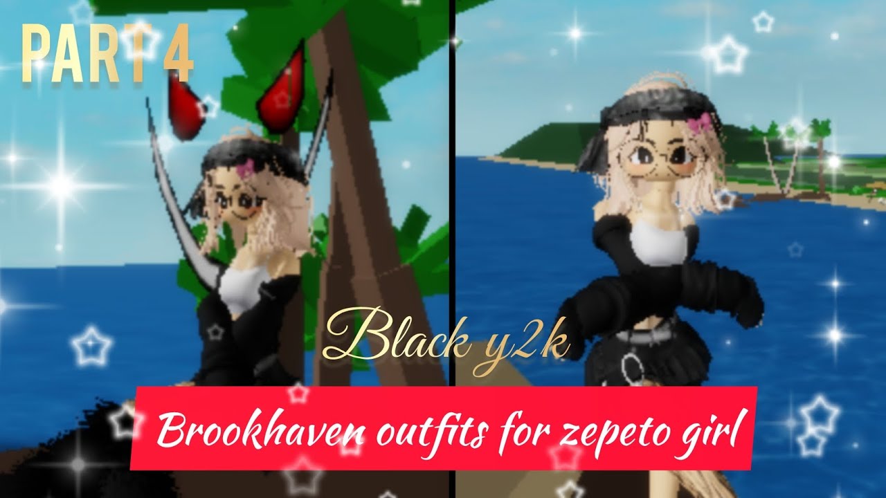 NEW!! The Black y2k from Brookhaven outfits for zepeto girls 【Part 4-5】