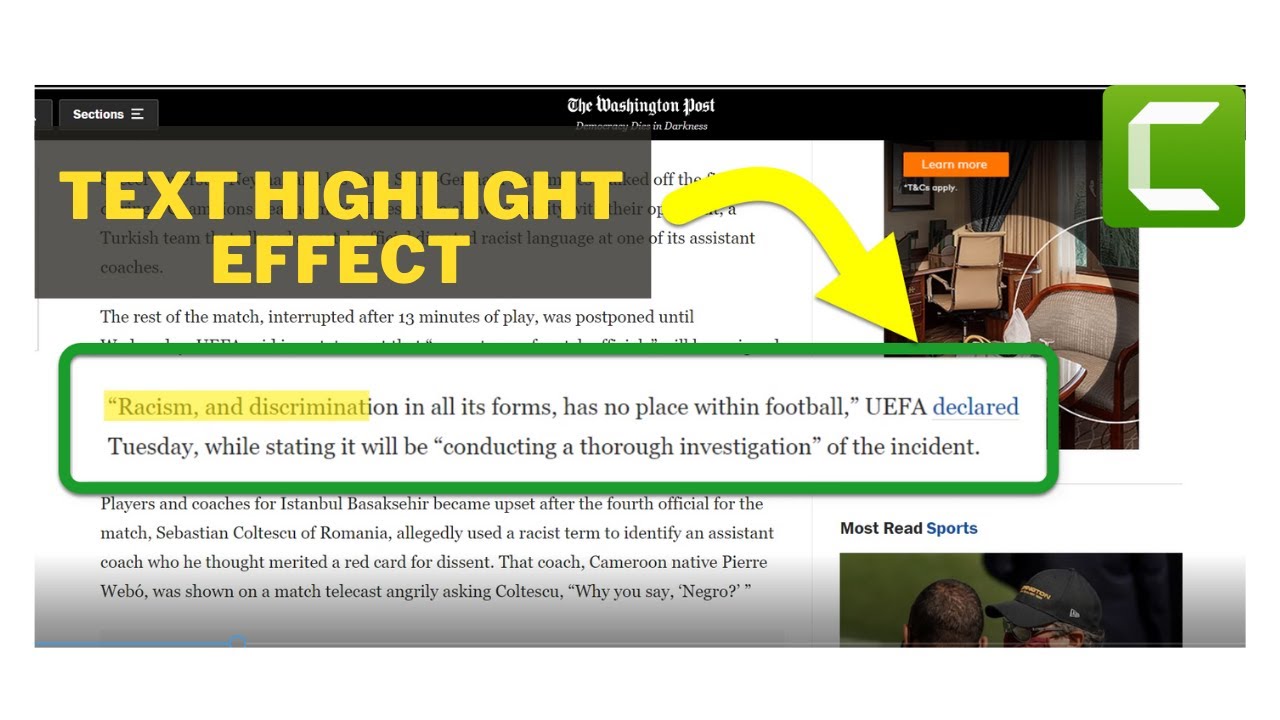 How to Create a Text Highlight Effect + Zoom and Pop Up Effect in Camtasia