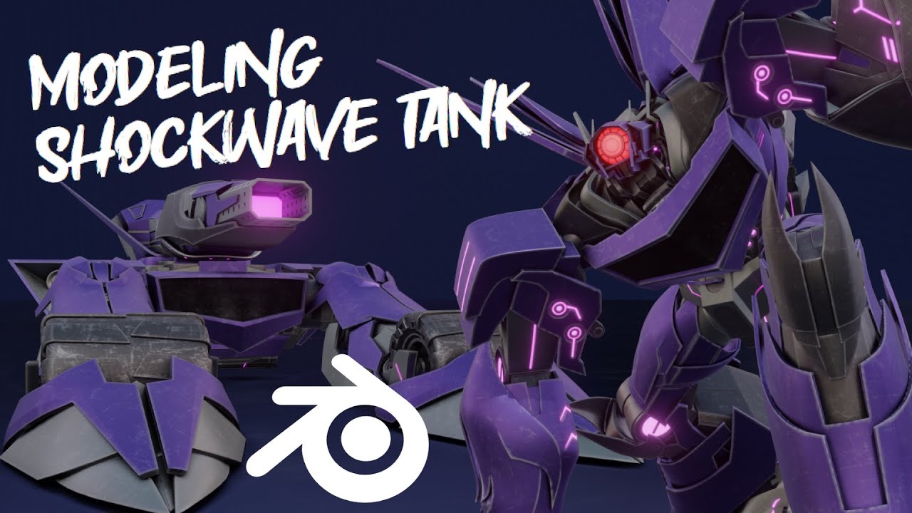 Blender - Creating | Shockwave | Tank from | Transformers Prime - (Time lapse)