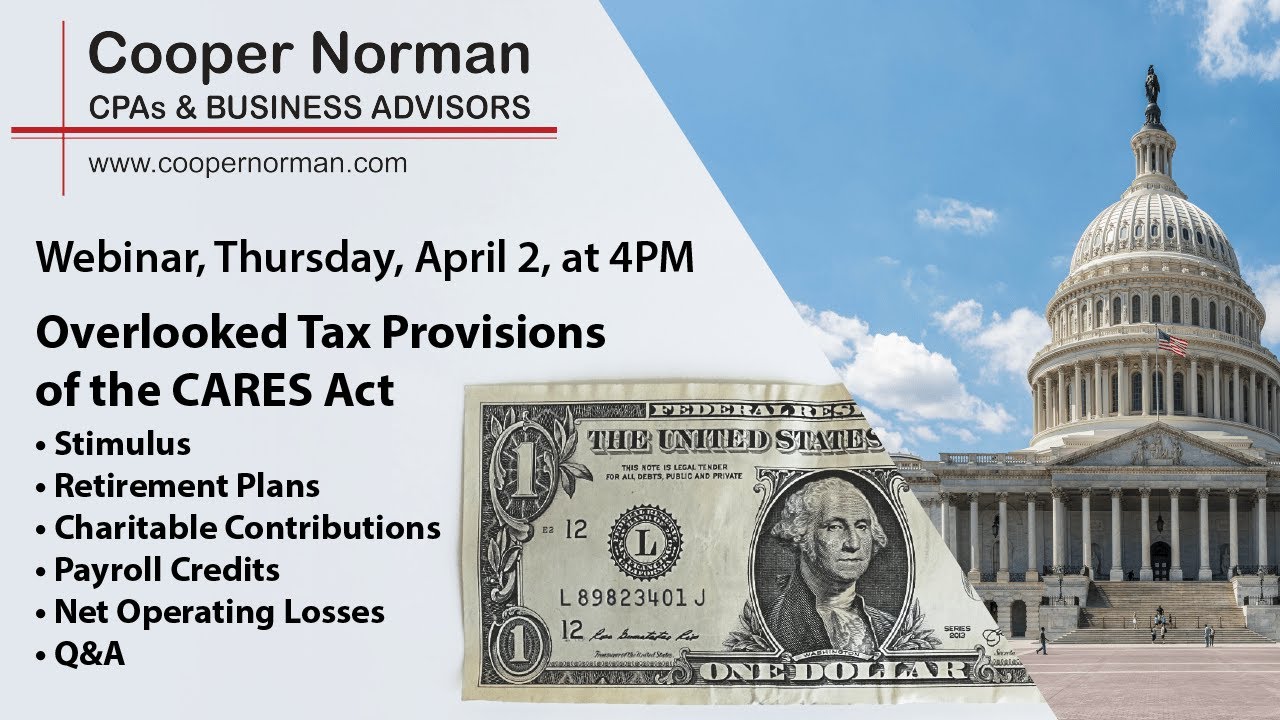 Overlooked Tax Provisions of the CARES Act