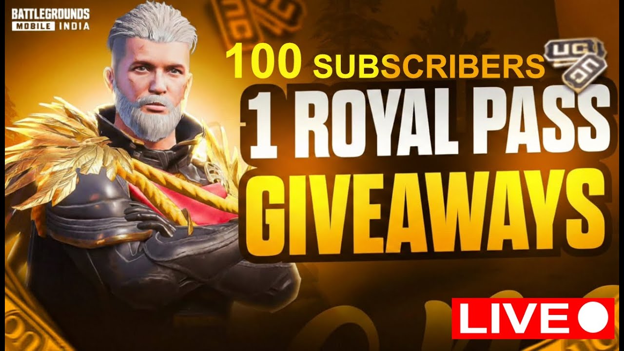 🎁 1 FREE ROYAL PASS GIVEAWAY! 100 SUBS SPECIAL LIVE 🔴 | BGMI LIVE