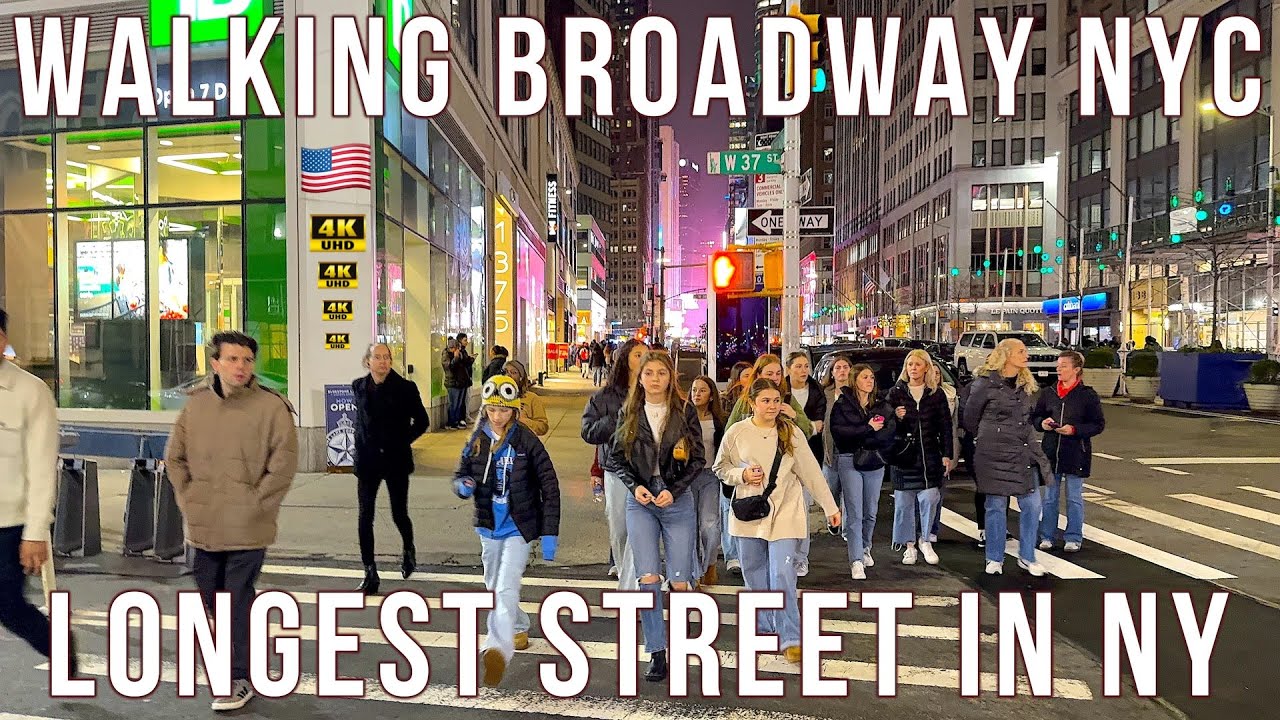 Walking Broadway NYC, New York, USA 🇺🇸 | The longest Street in New York, 33 km (20 miles) | 4K |