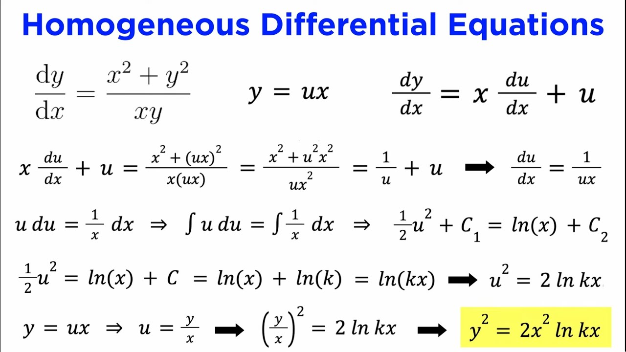 Homogeneous Differential Equations and Bernoulli Differential Equations