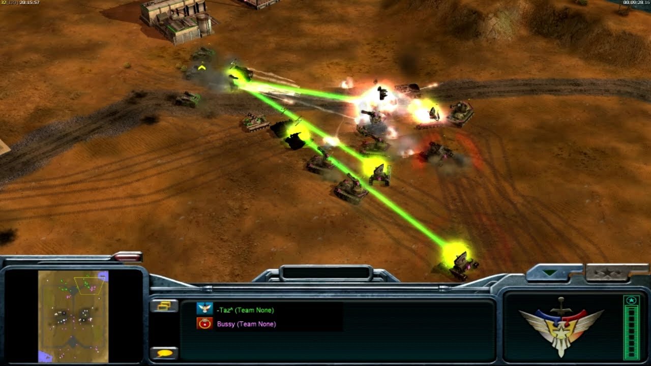 Generals Gentlemen Zero Hour [ArchonHawk] - Taz(Laser) vs Noobfighter(Tank) 1.06