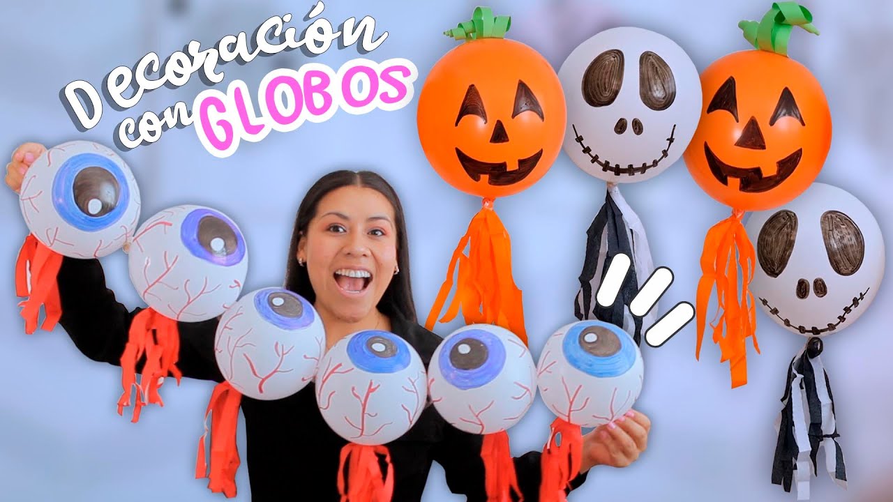 DECORACIÓN para HALLOWEEN con GLOBOS 🎃👻👁️ Fácil de hacer | Tu Diva Creativa