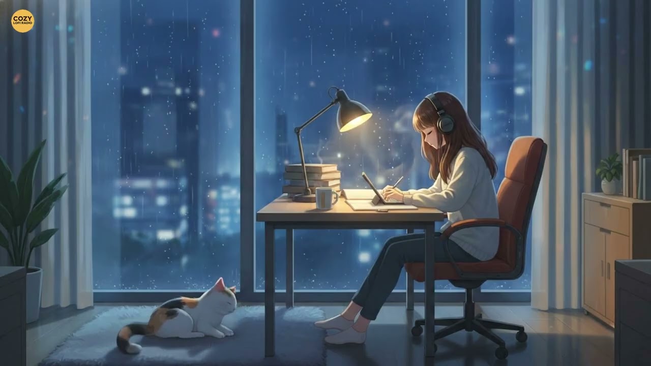 🎧 Gentle Rain at Midnight — Soft Lofi for Deep Focus 🌧️🌙