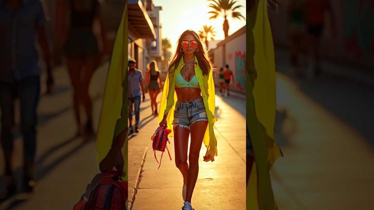🔥 Summer Street Style ✨ #VibrantFashion #StreetChic #Shorts