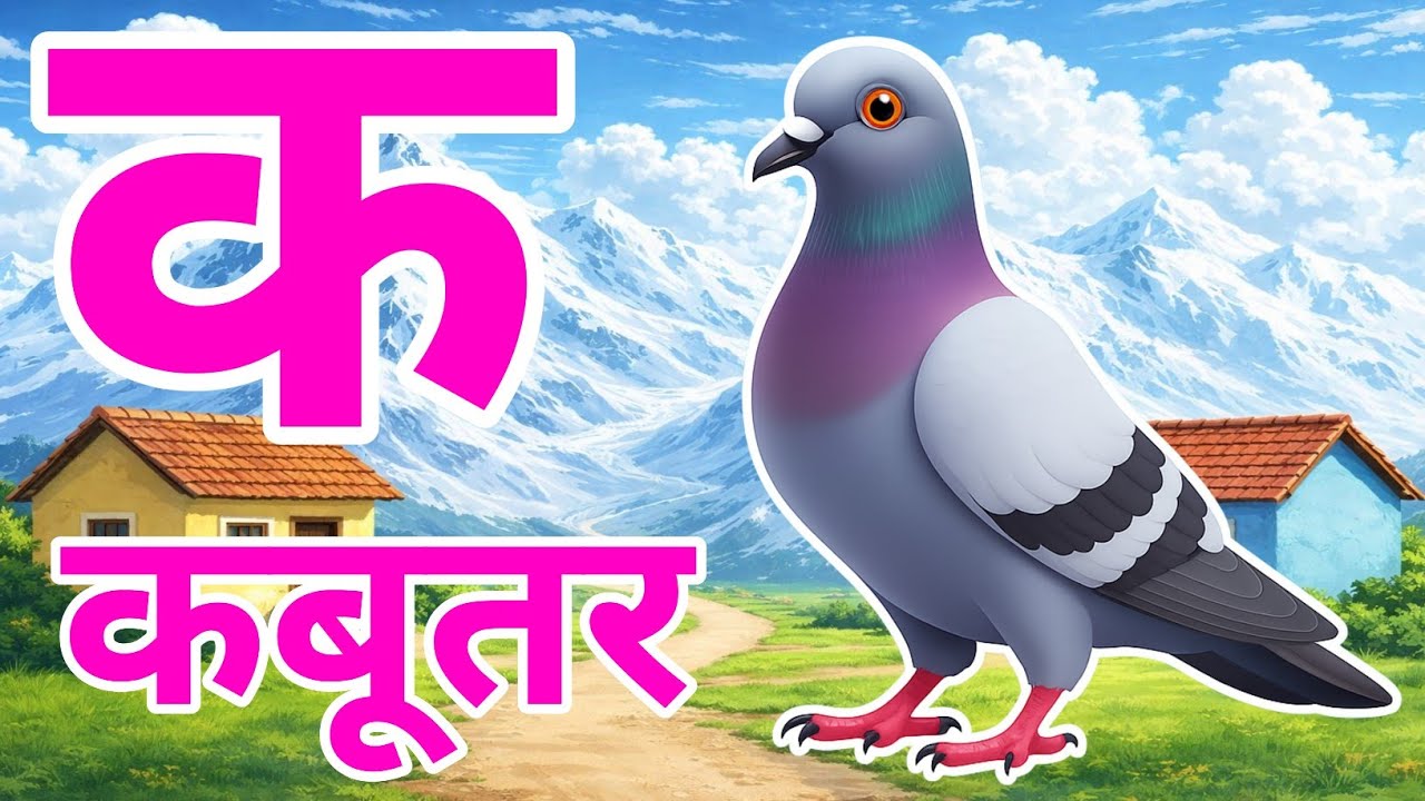 क से कबूतर, अ से अनार a se anaar k se kabutar I Hindi varnmala I ABCD क से कबूतर अ से अनर, for kids
